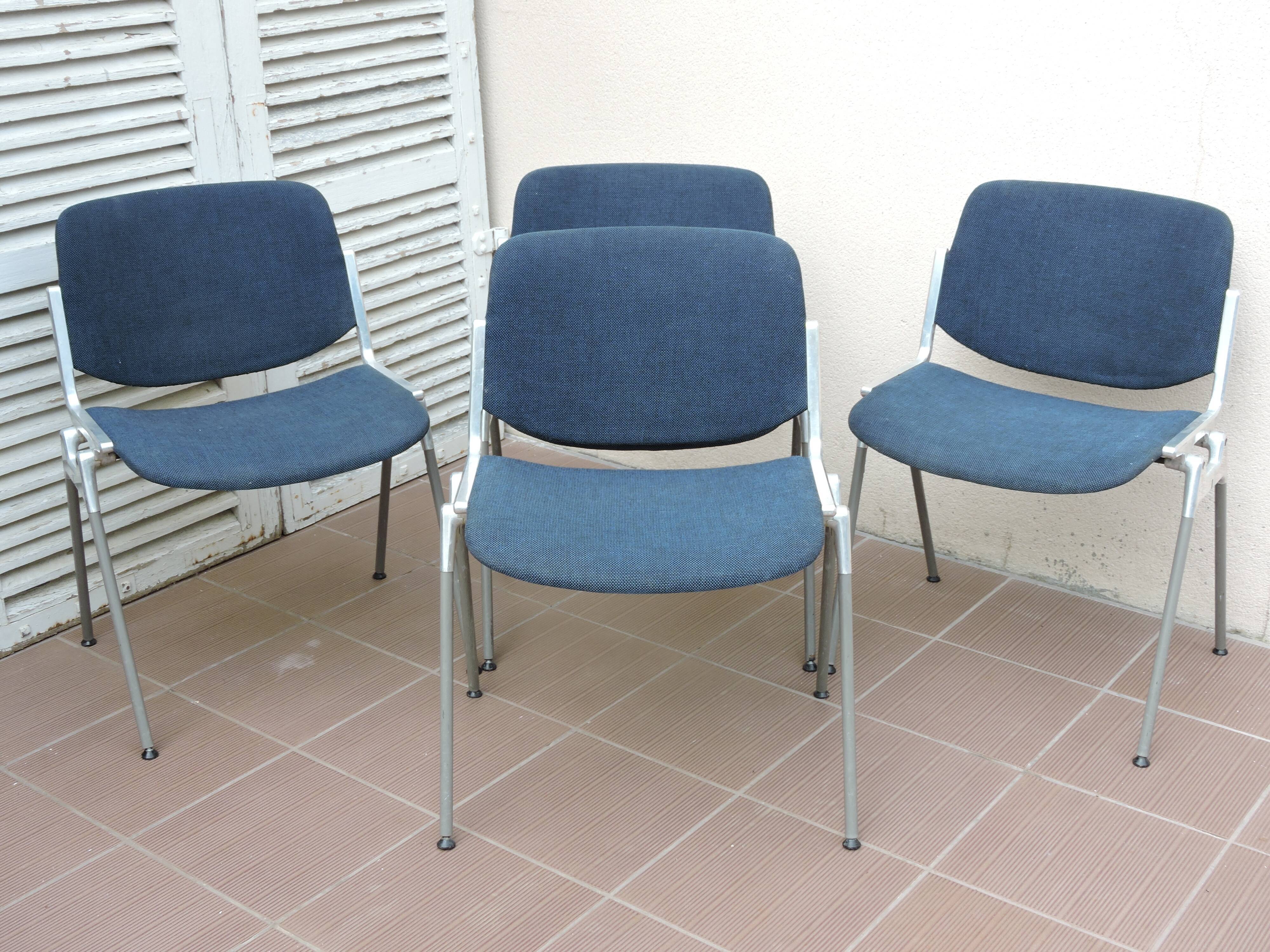 Series of 4 chairs DSC 106 Castelli by Piretti 1972