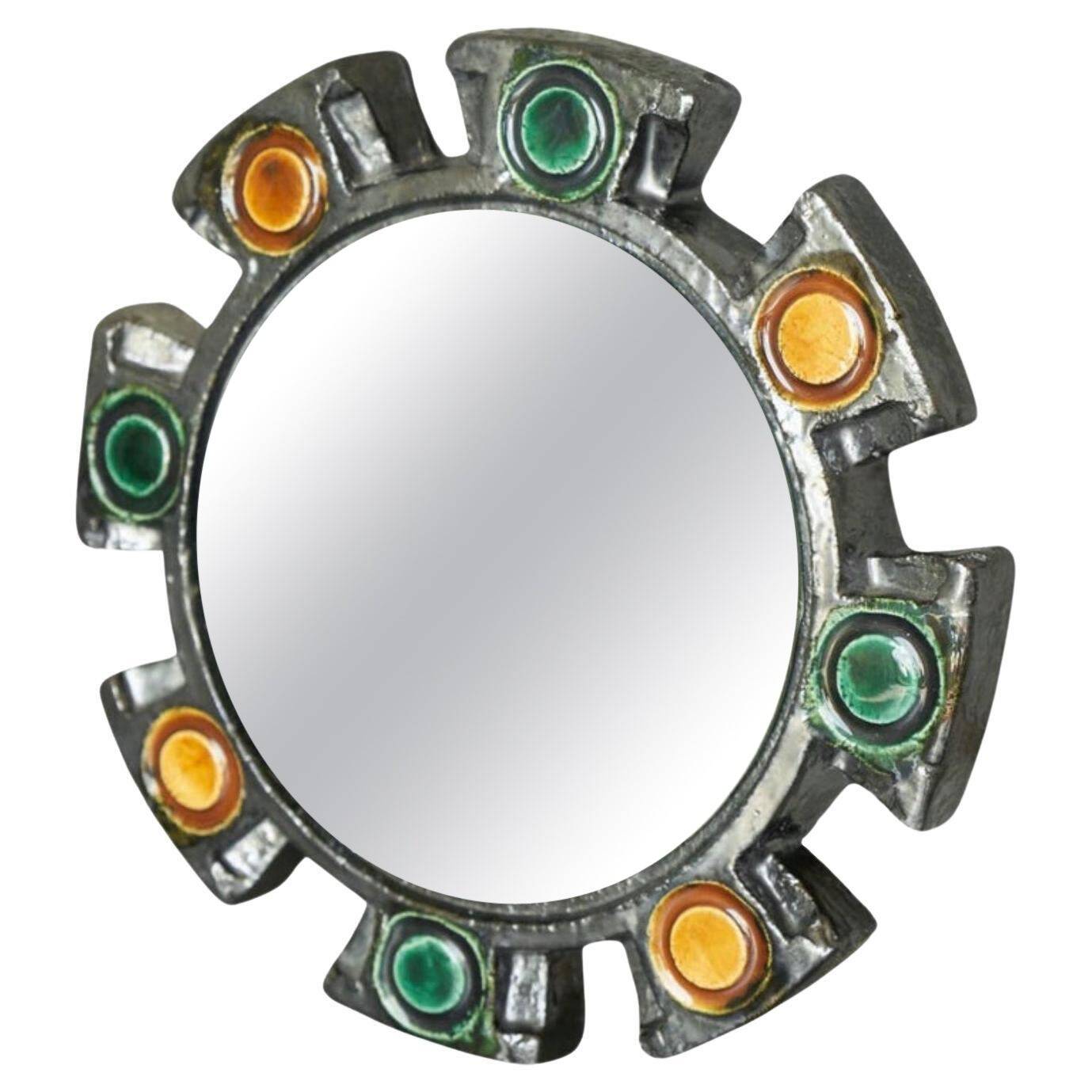 Atelier Berlemont Ceramic Wall Mirror 1960s