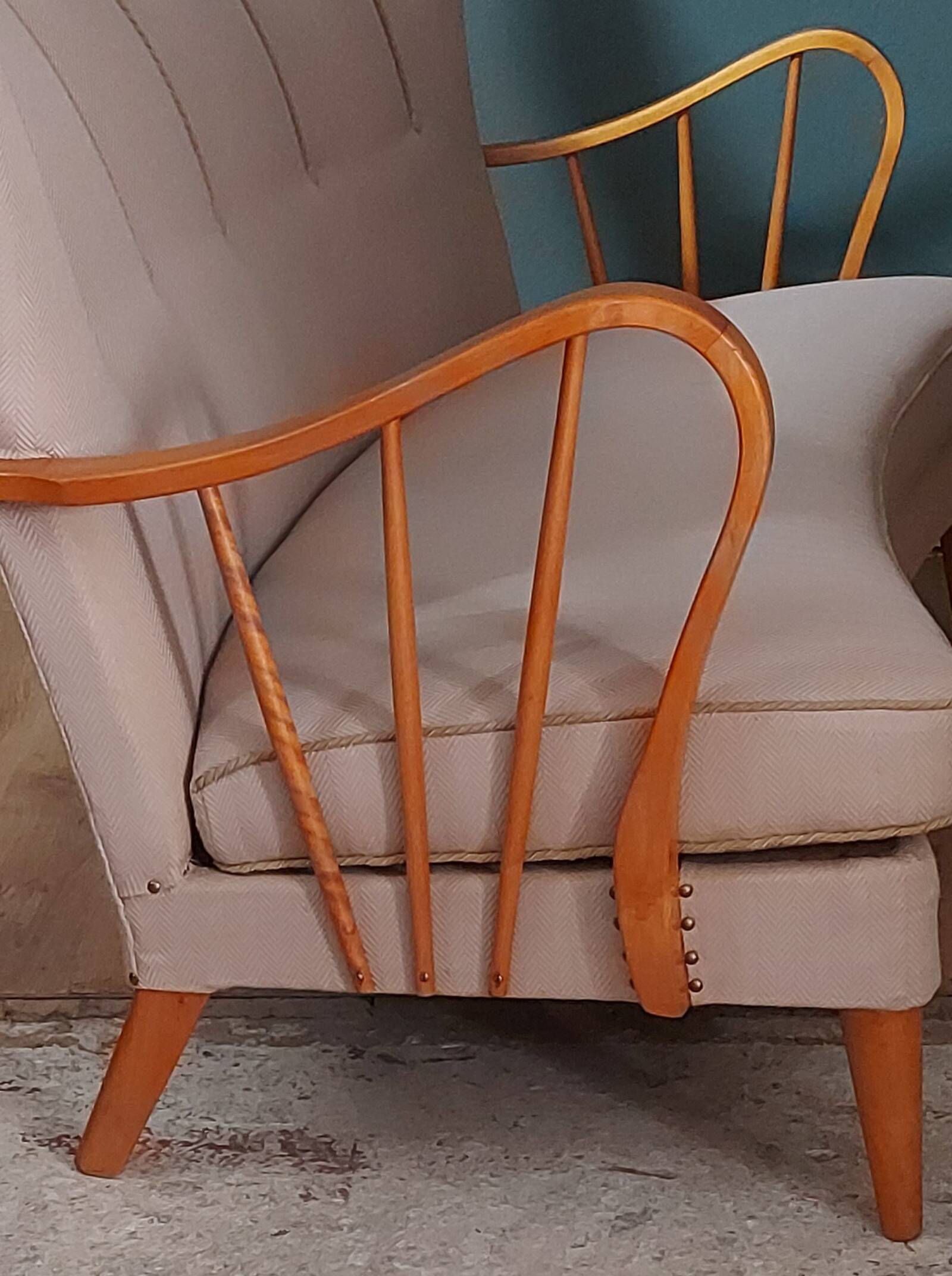 Canapé danois avec accoudoirs ouverts, années 1940