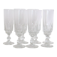 Ensemble de 7 flutes à champagne, verre, vintage