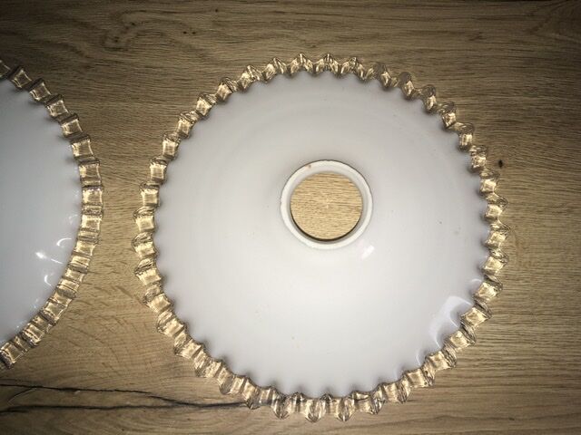 2 opalines for hanging lamp