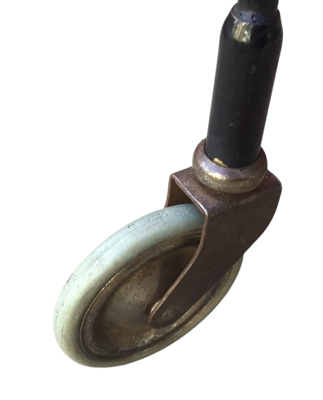 Vintage Scandinavian serving trolley in teak and metal, metal wheels, 1960s