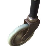 Vintage Scandinavian serving trolley in teak and metal, metal wheels, 1960s