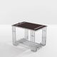Modernist Art Deco walnut and nickel-plated metal bar table circa 1930