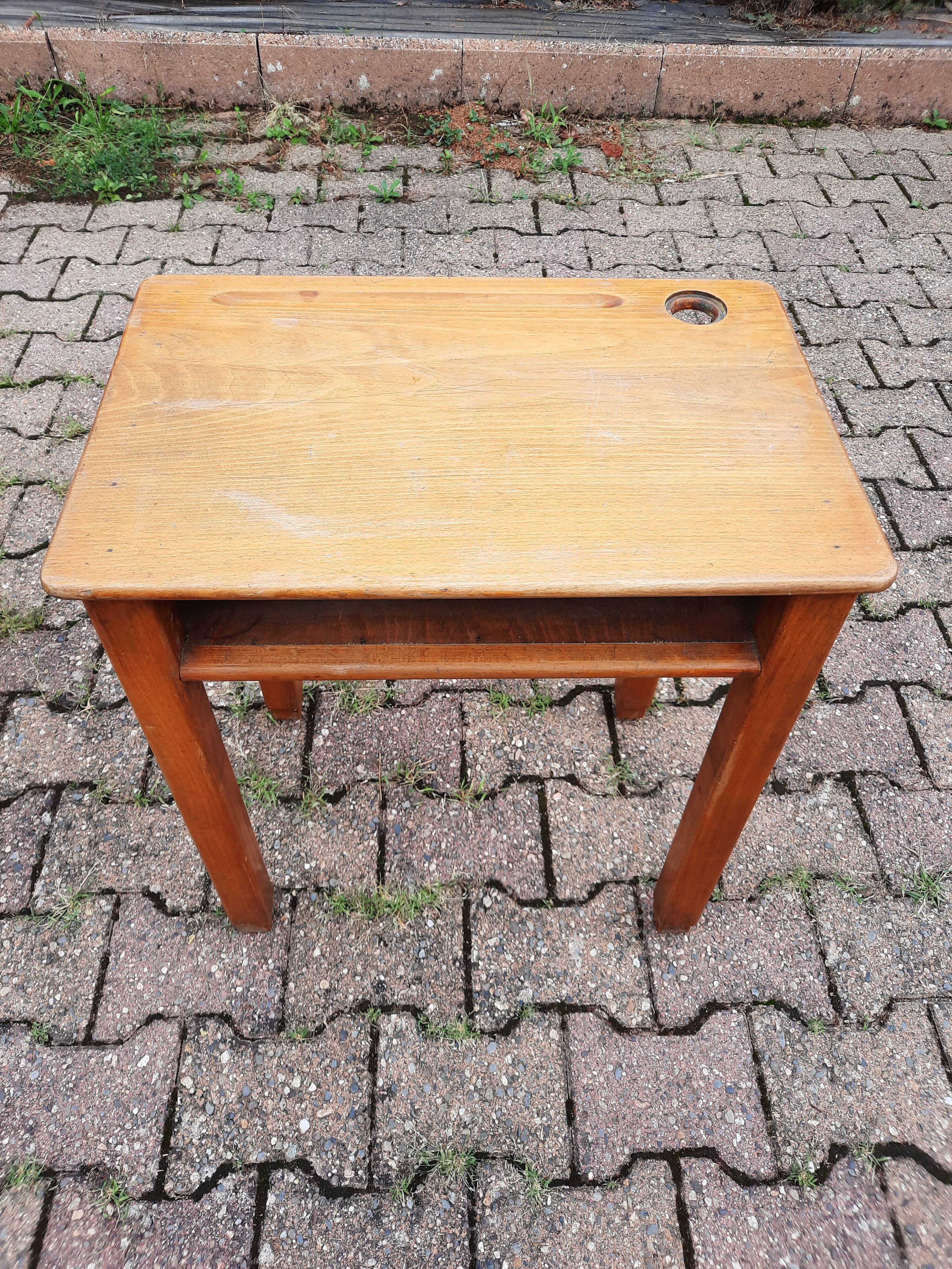 School desk with varnished chair