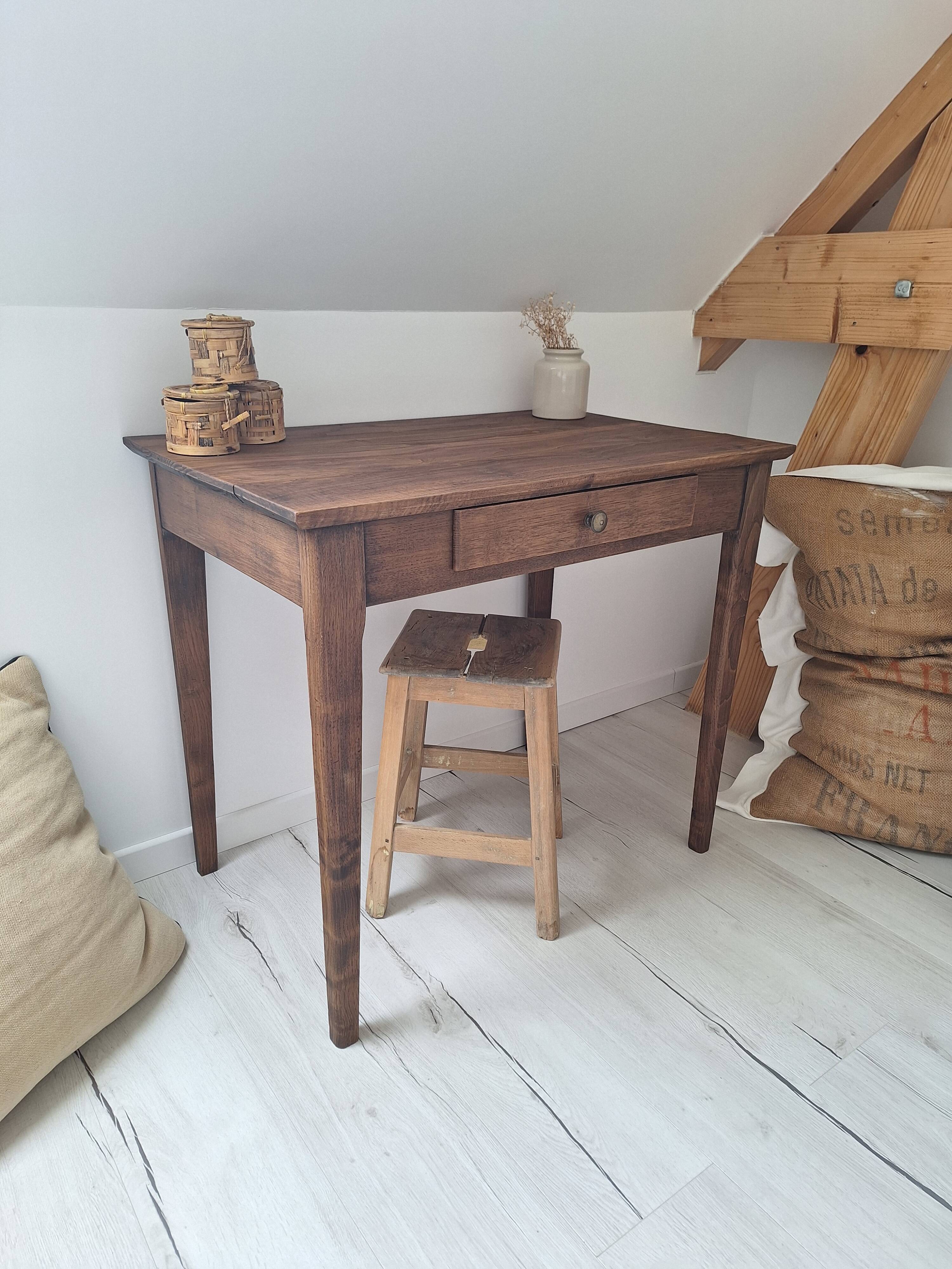 Old farmhouse side table in country style