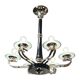 Art Deco Chandelier in Black Lacquer and Glass, 1930