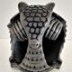 Zoomorphic ashtray armadillo black ceramic signed