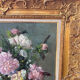 Large painting by Victor Zolnierowicz, peonies, oil on canvas, frame year