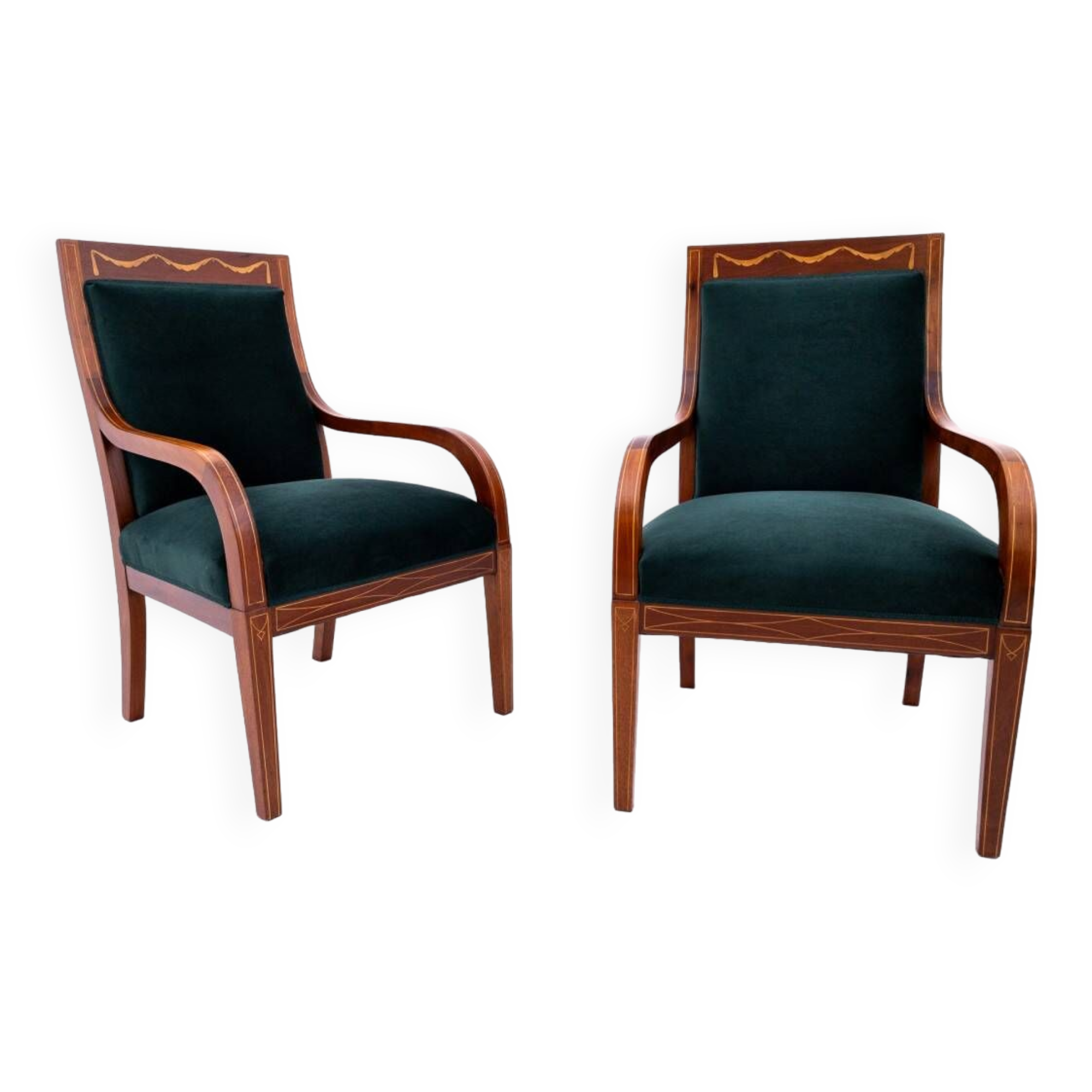 Set of armchairs, Northern Europe, circa 1890.