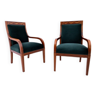 Set of armchairs, Northern Europe, circa 1890.