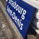 Former plaque of the Paris metro at Strasbourg Saint Denis station