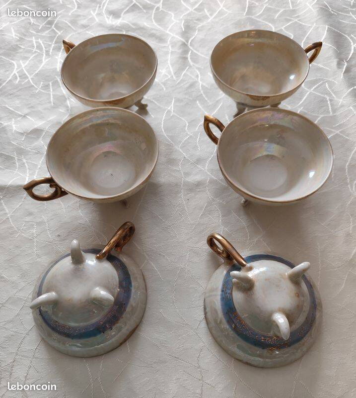 Antique pearlescent porcelain cups
