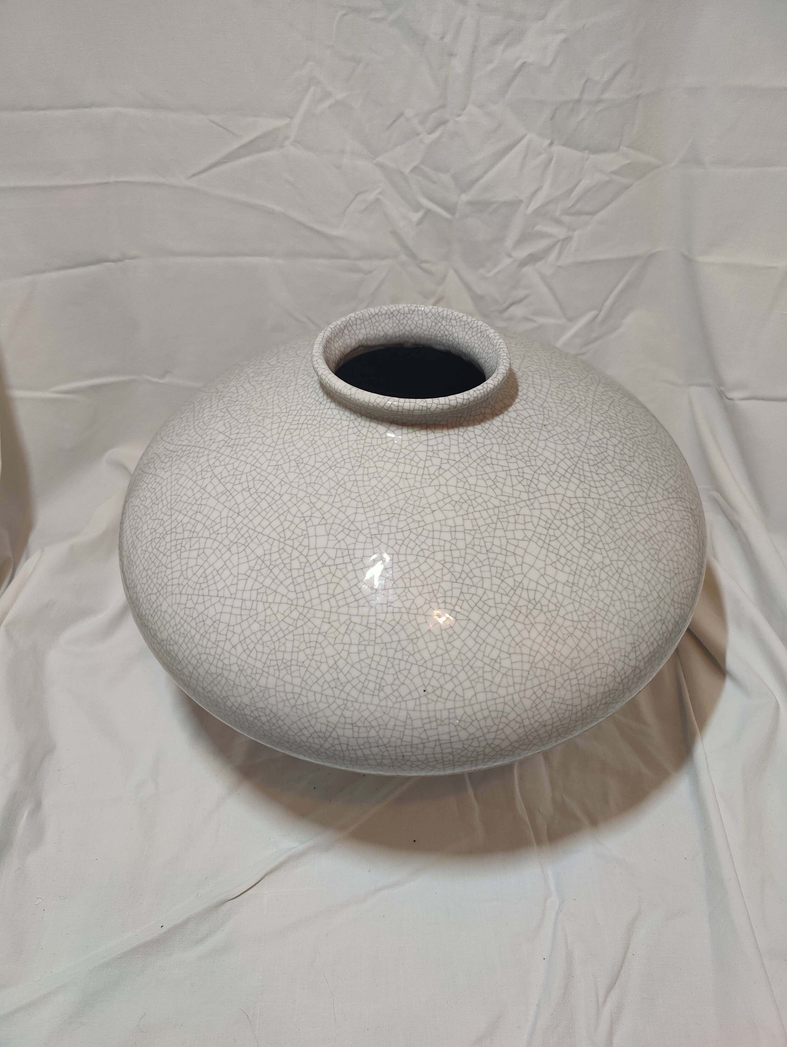 Large Art Deco vase in crackled earthenware