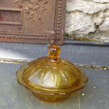 Old ochre yellow glass candy