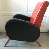 Rock n roll style skai armchair