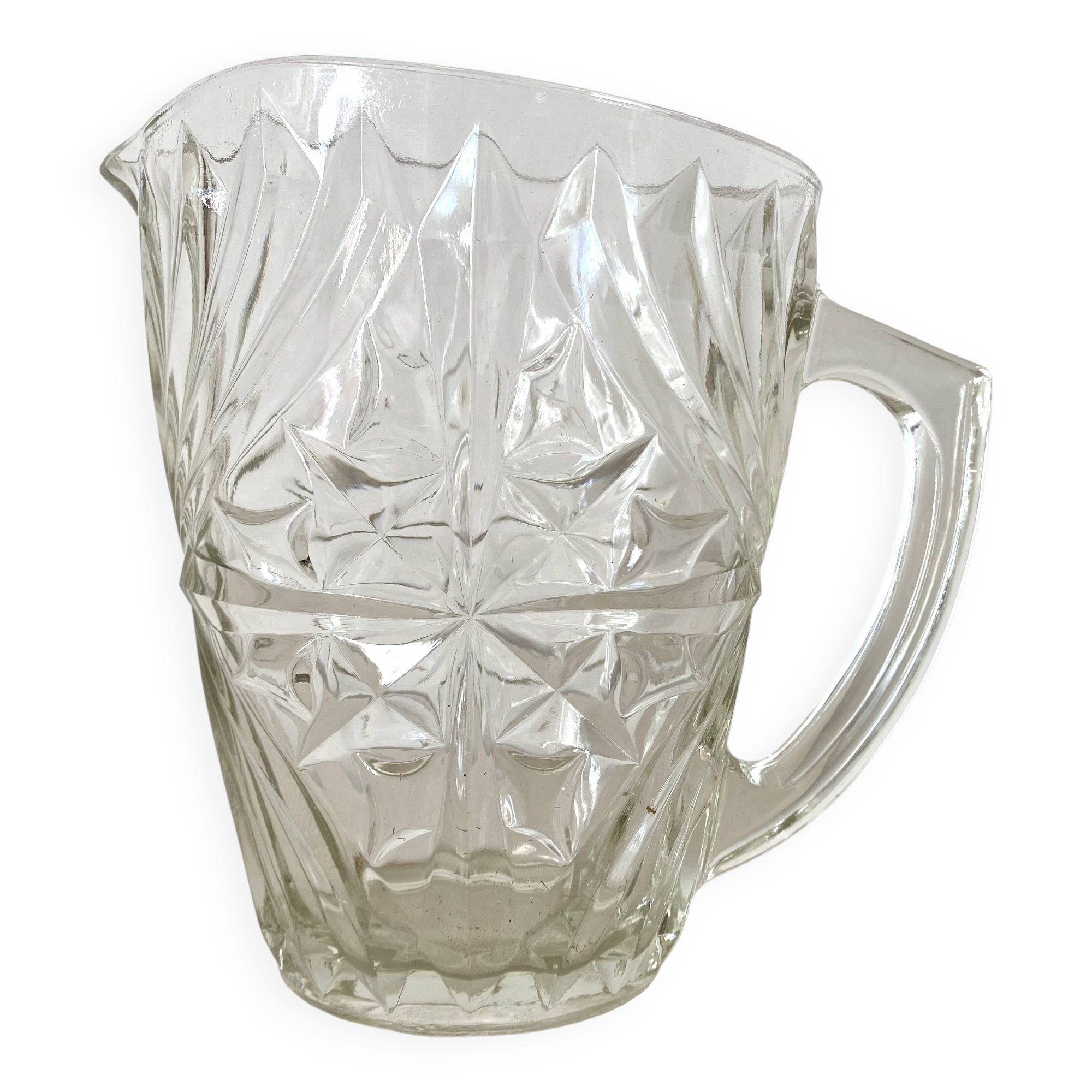 Italy pressed glass pitcher