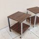 Pair of vintage 70s chrome zebrano wood bedside tables