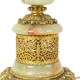 Fifties Vintage Table Lamp Onyx Marble Brass Acanthus