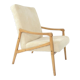 Fauteuil Pen velours côtelé crème