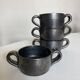 Set of 4 handled bowls Robert Picault 1960 Vallauris