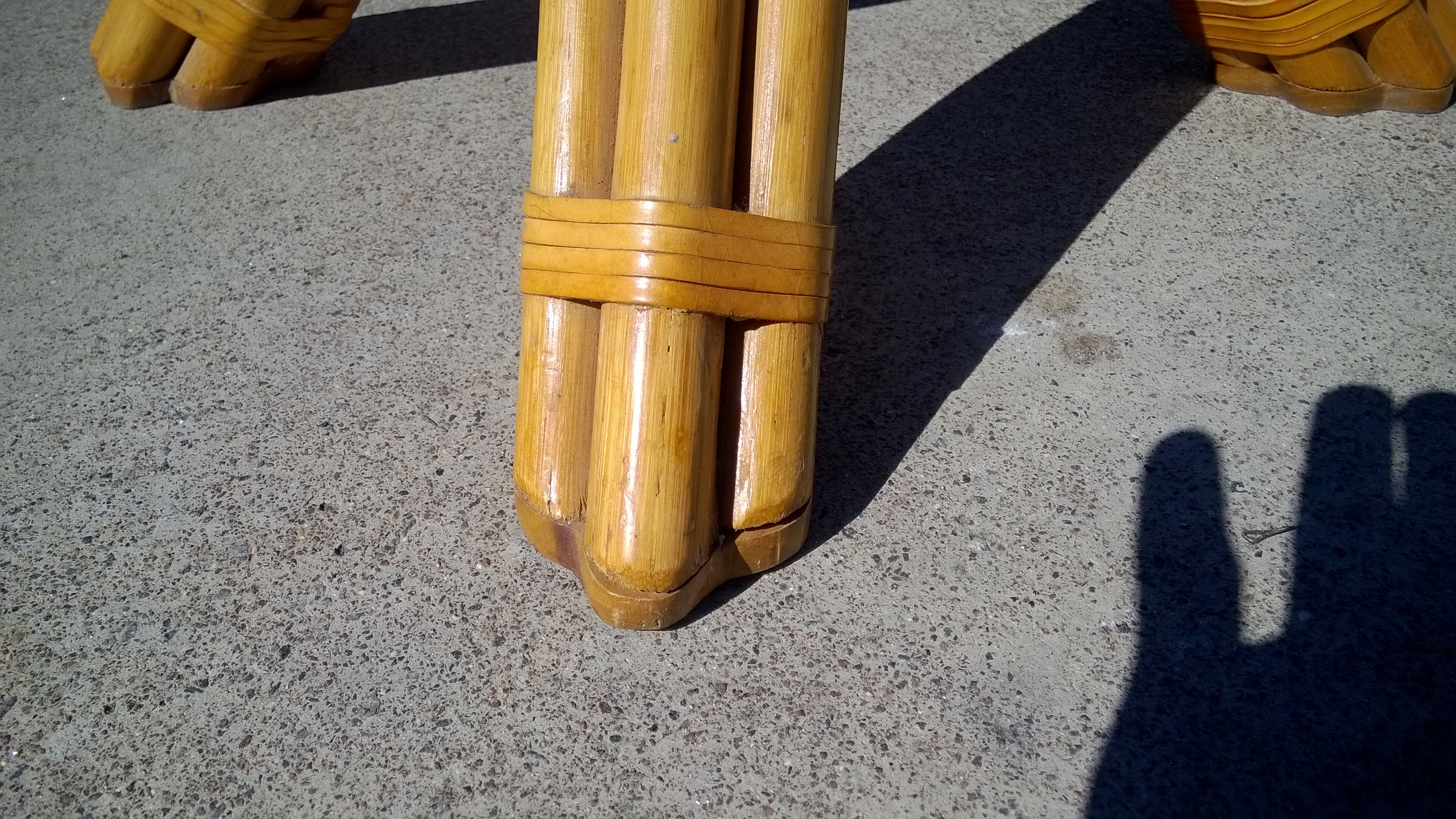 Bamboo and glass dining table