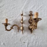 Paire d'appliques italiennes en bronze de style néo-baroque