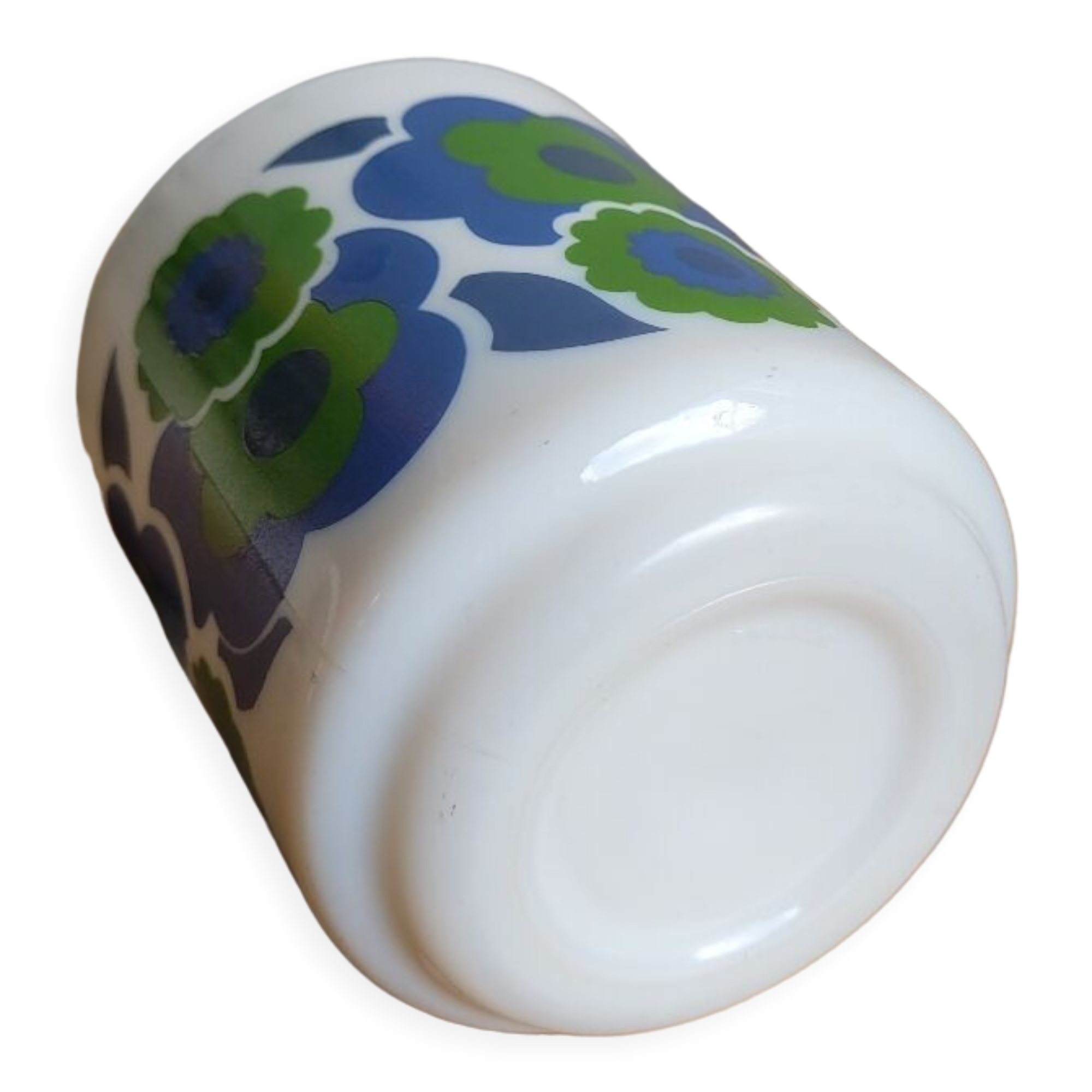 Mug opaline Lotus green and blue