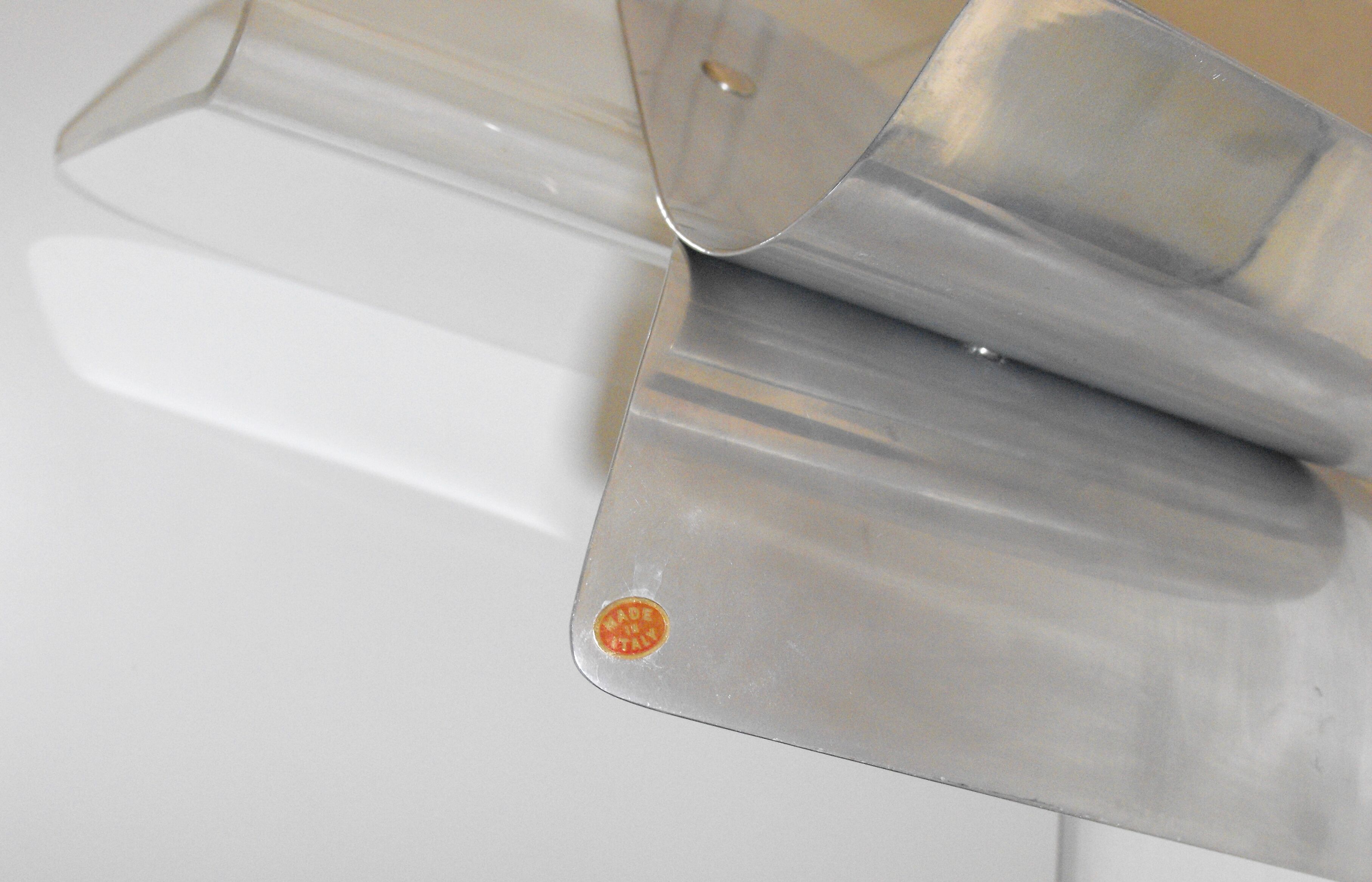 70s review holder in aluminum and plexiglas