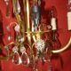 lustre à pampilles type cage à 6 bras de lumière époque début 20 ème
