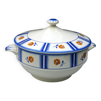 Earthenware tureen digoin sarreguemines model arago art deco