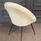 Armchair 1960 tubular black and fabric polar bear twentieth