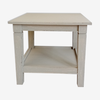 Table basse forme carré beige patinée 50x50 cm