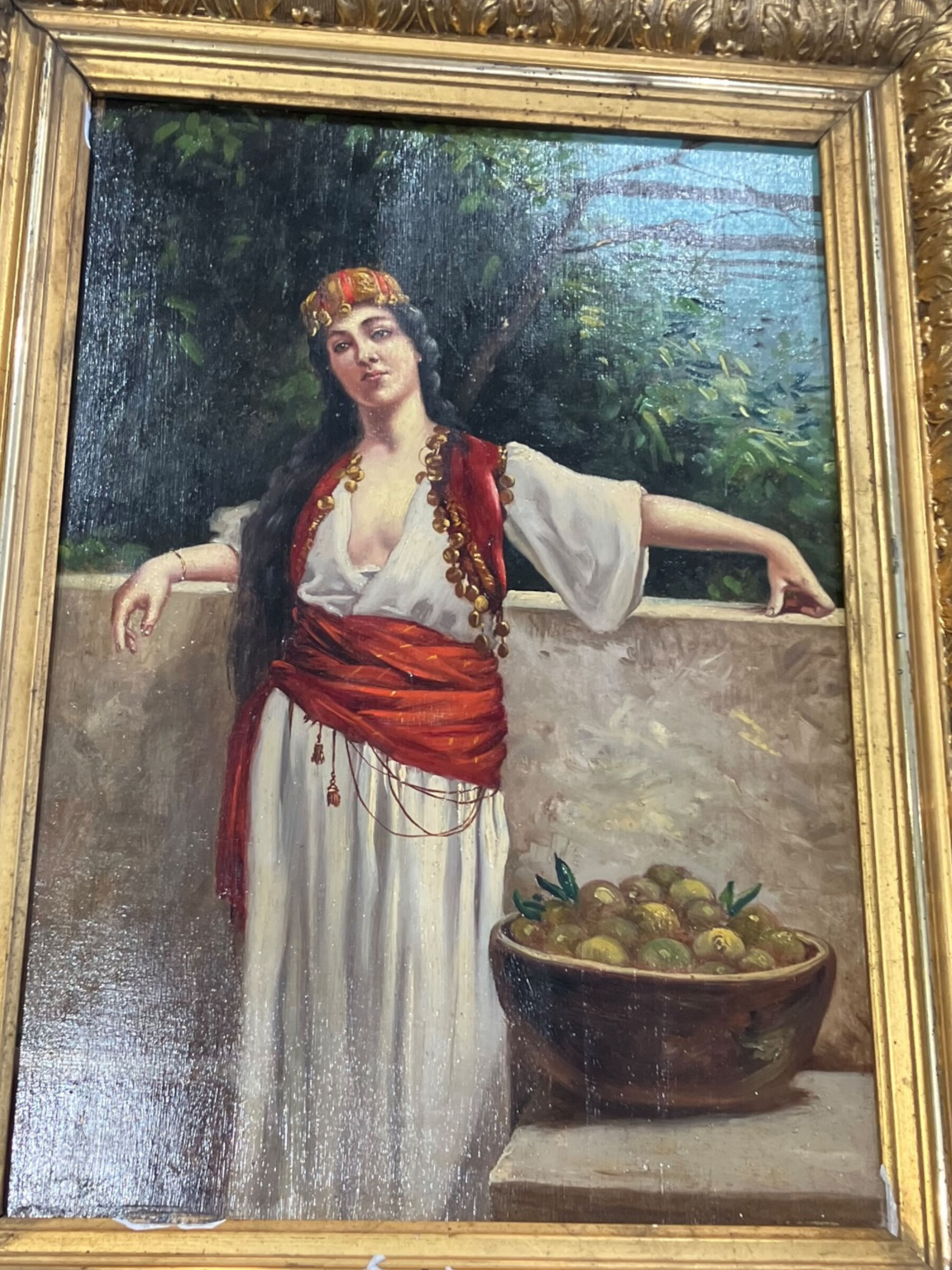 Orientalist painting the lemon merchant oil on panel nineteenth