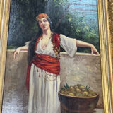 Orientalist painting the lemon merchant oil on panel nineteenth