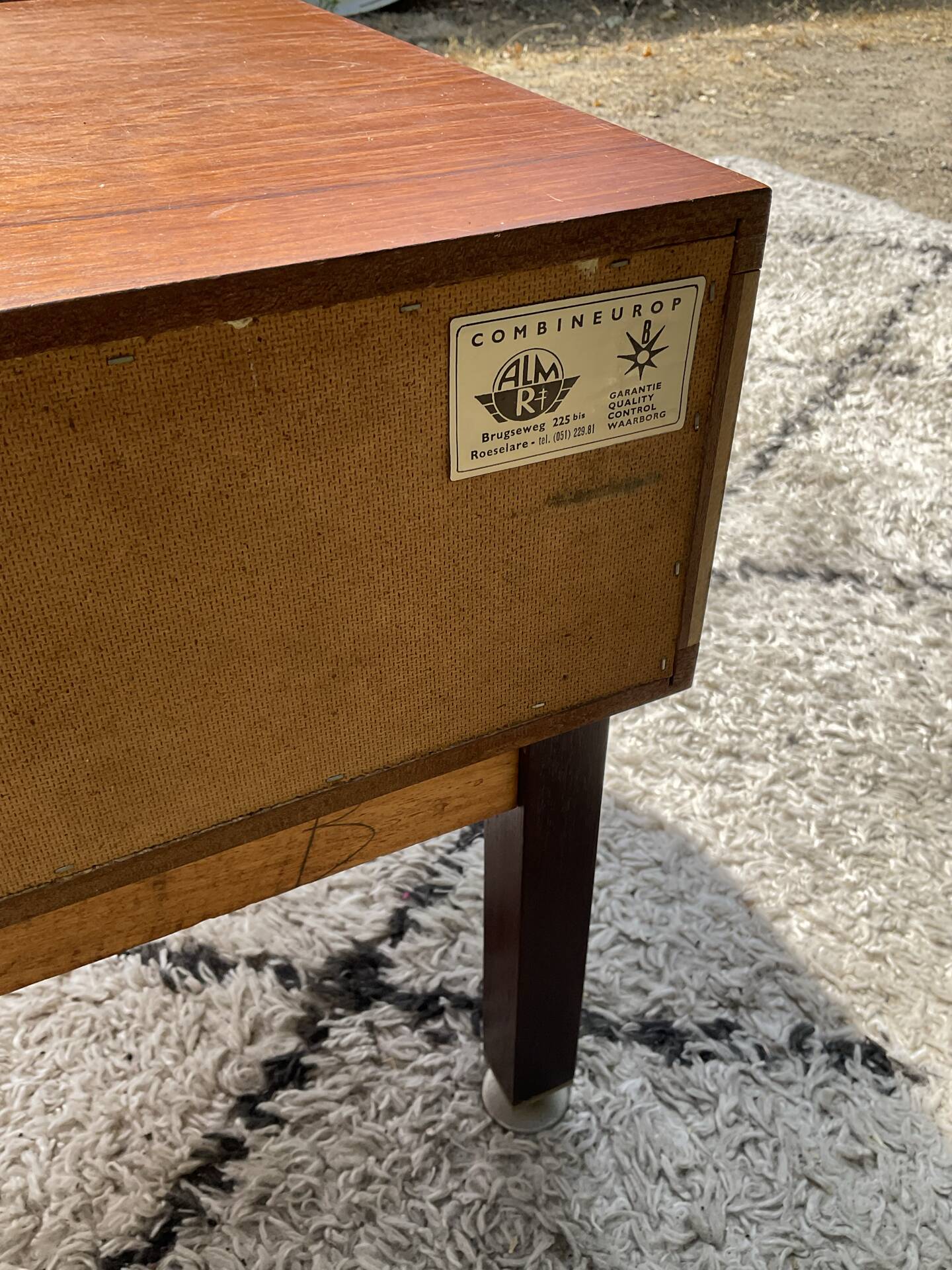 Vintage bedside table from the 60s-70s in teak.