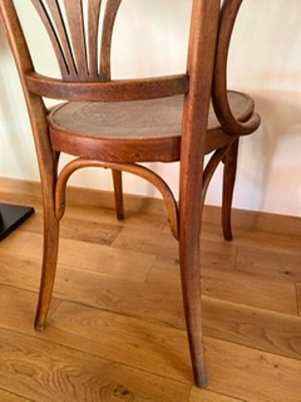 Fauteuil de bureau J&J Kohn circa 1900 estampillé et étiquette