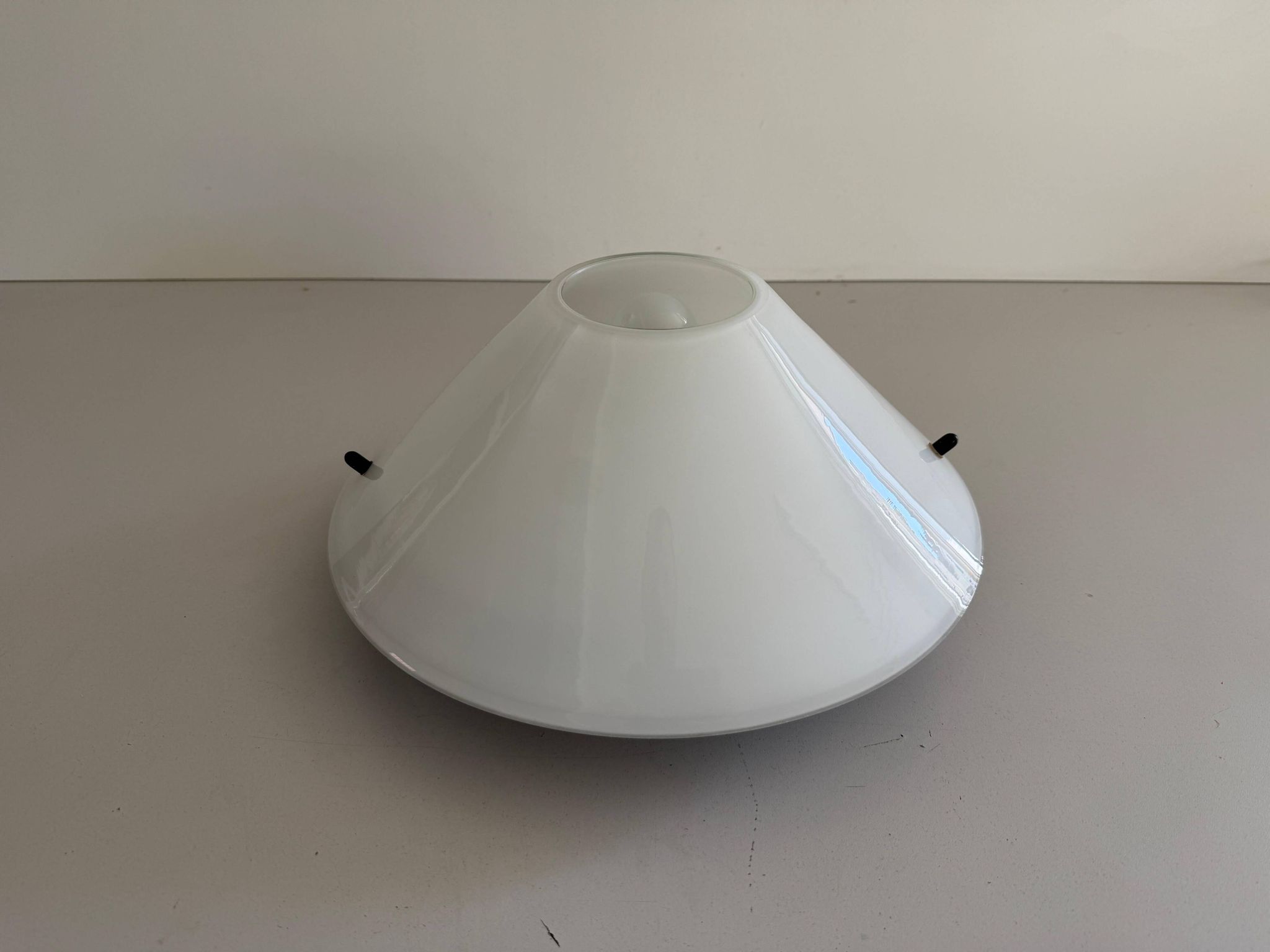 Simple opal glass wall light from the mid-century by Lamperti, 1960s, Italy.