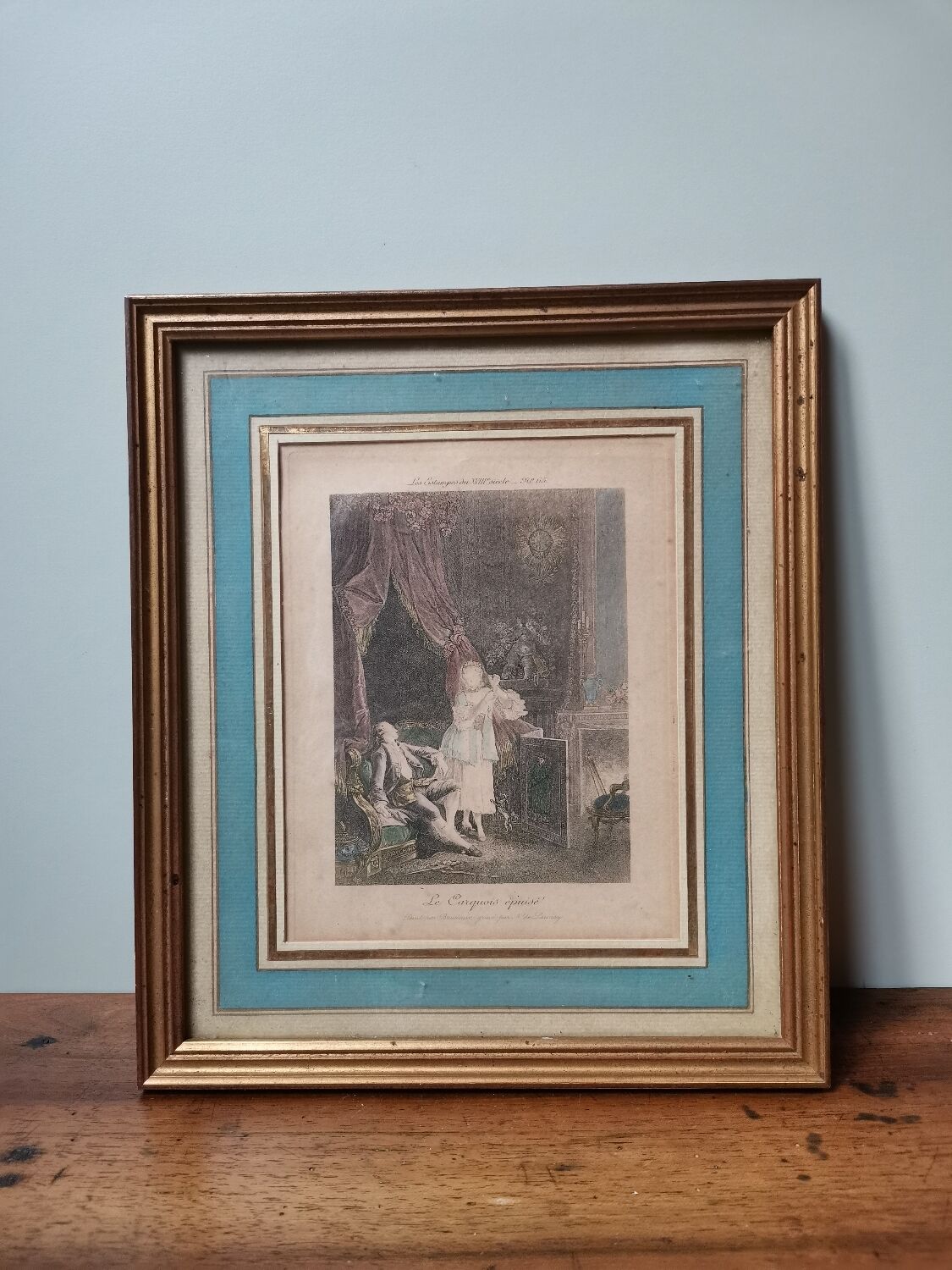 Engraving the prints of the XVIII Baudoin N de Launay vintage framed