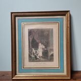 Engraving the prints of the XVIII Baudoin N de Launay vintage framed