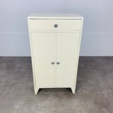 White wood convenient storage unit from the 1950s