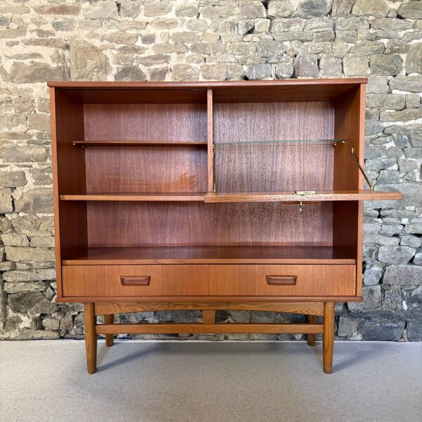 Enfilade haute scandinave en teck, 1960