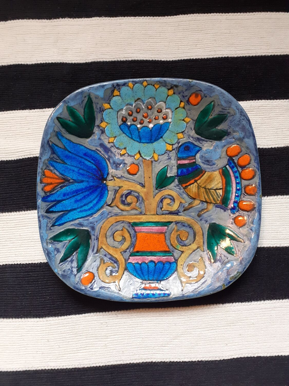 Ceramic plate by Marjatta Taburet Quimper