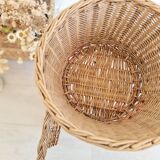 Rattan and metal tripod planter