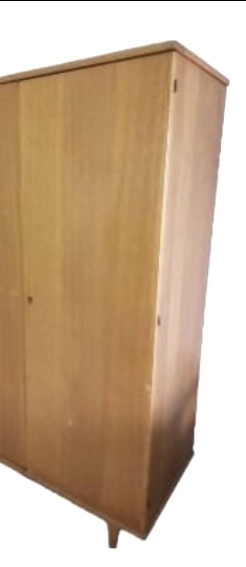 Vintage Scandinavian teak wardrobe, 1960s teak wardrobe.