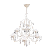 White chandelier with 6 branches and tassels