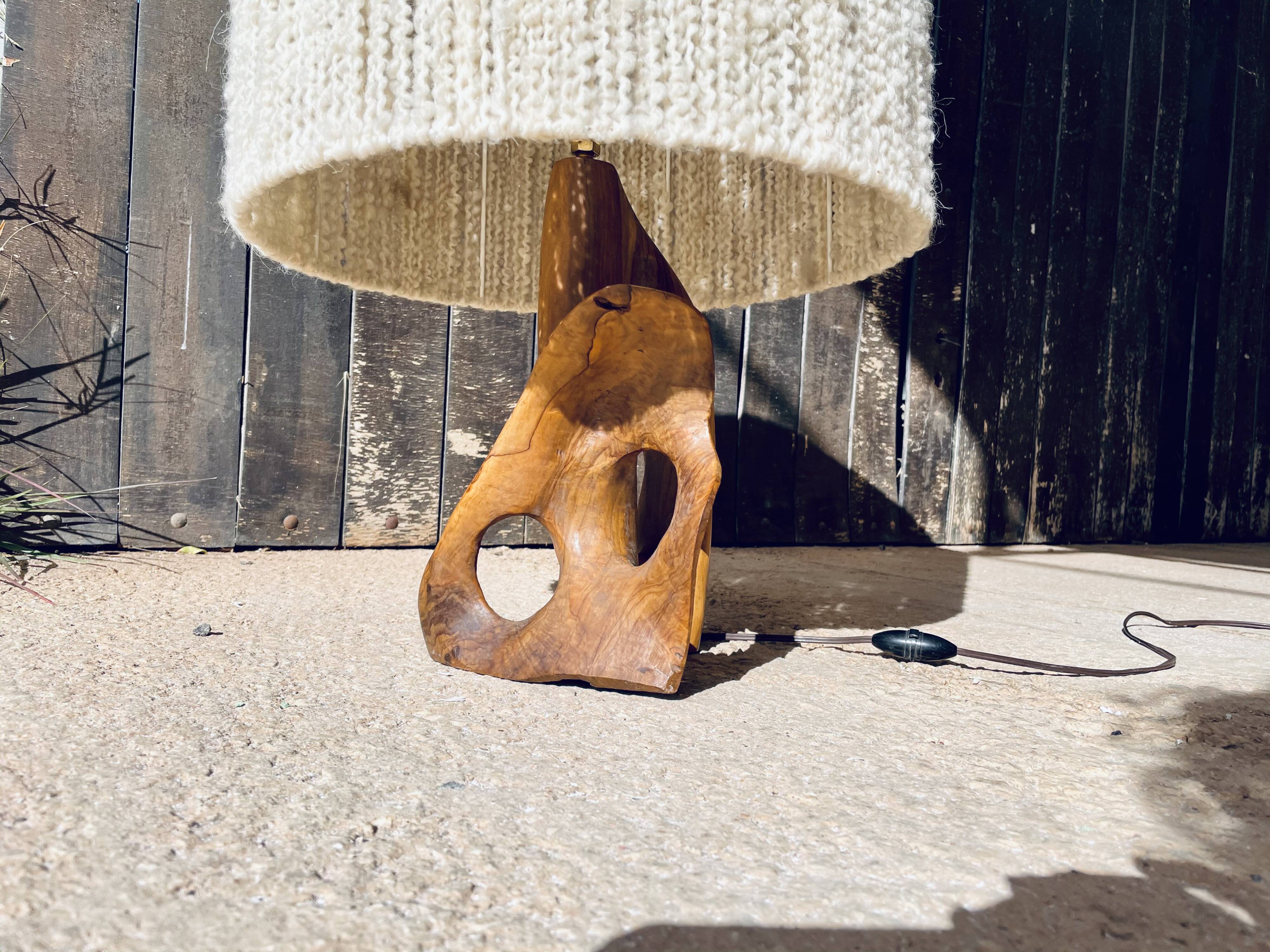 Artisanal brutalist lamp 70's