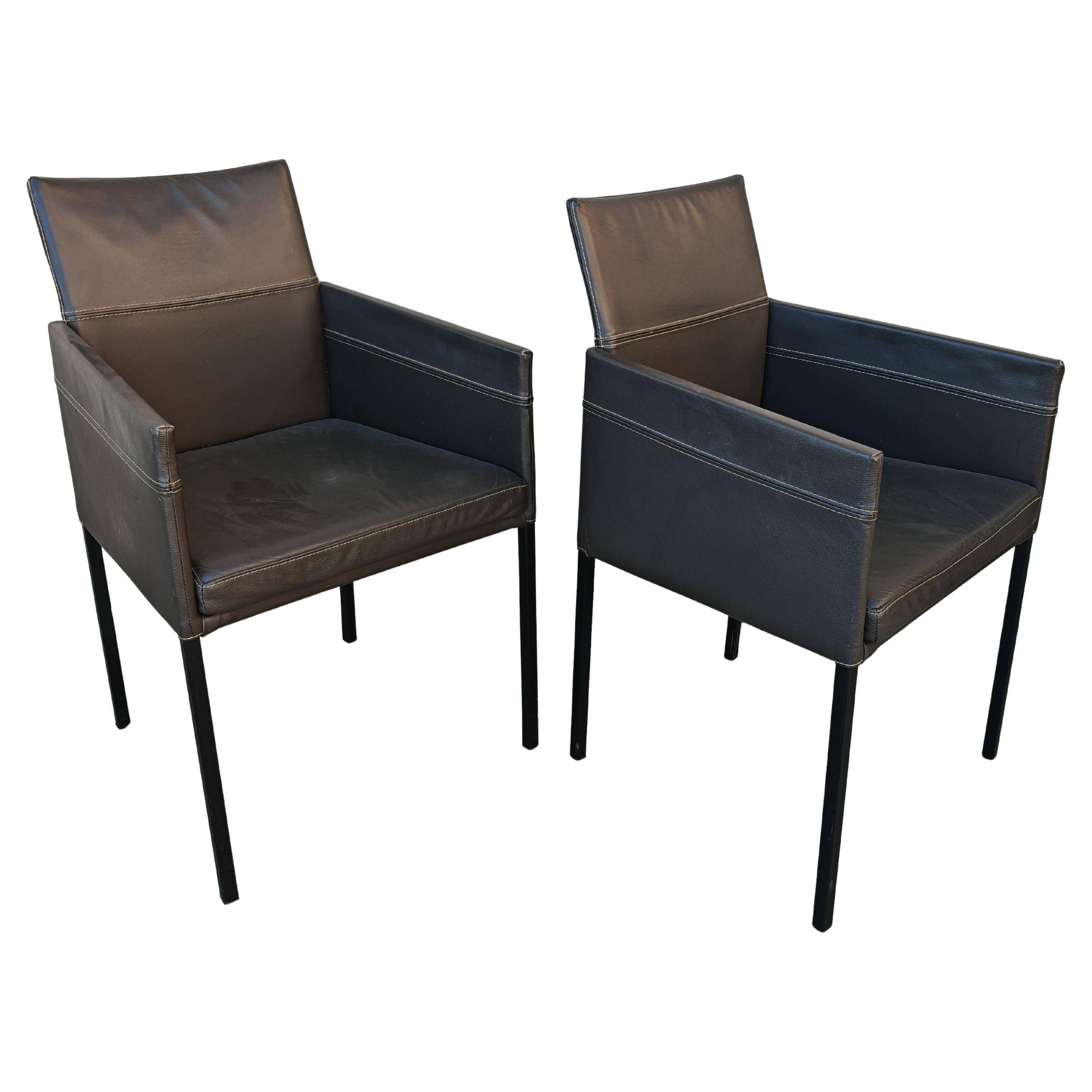 Pair of leather armchairs Texas by Karl Friedrich Förster for KFF