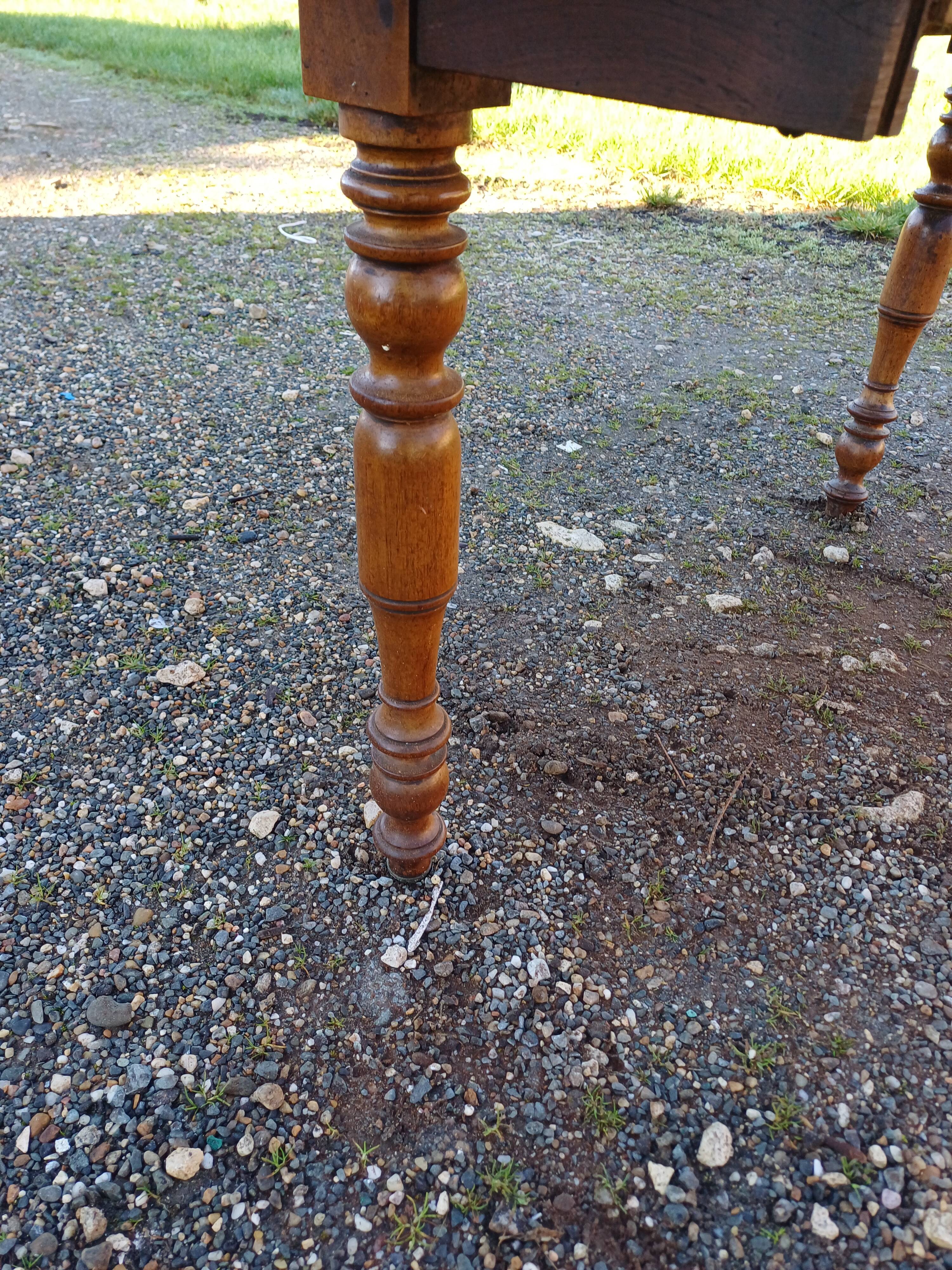 19th century walnut 6 leg table, opening