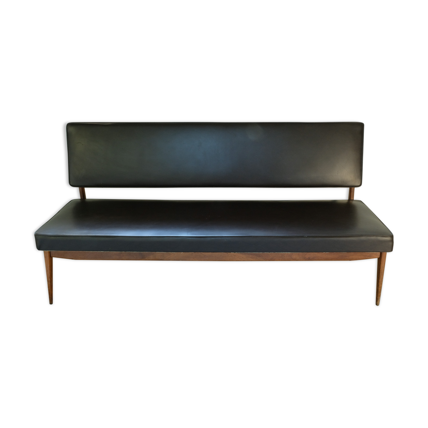 Sofa by Anonima Castelli in teak and skai, 1950s